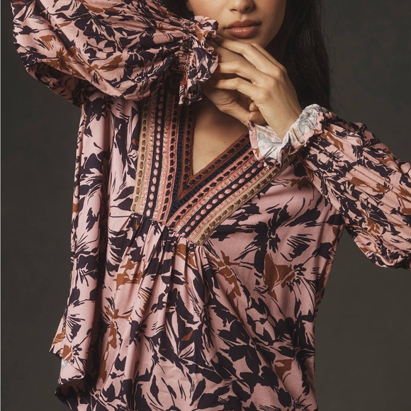 Anthropologie BI-nk Stephanie Long-Sleeve Top Medium - Picture 2 of 9